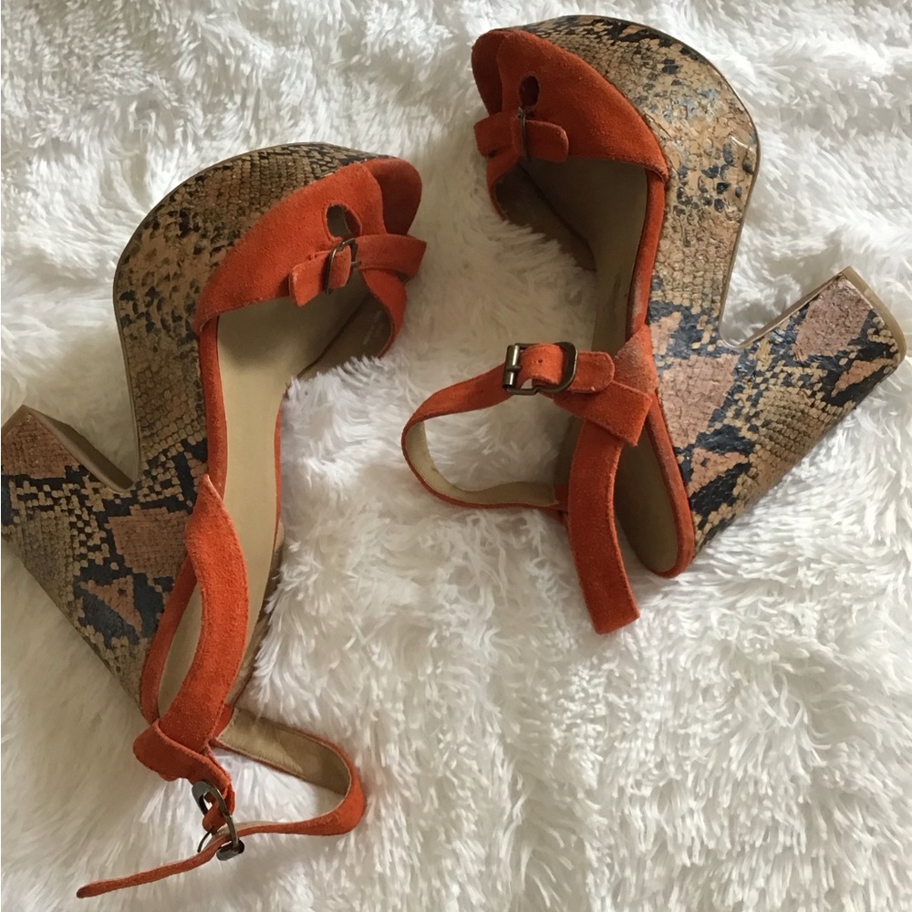 Levity Stacked Heel Suede Sandals 10